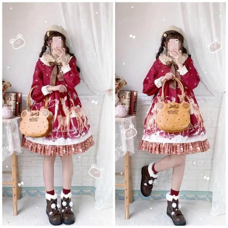 Perfectly Precious Sweet Lolita Faux Fur Ankle Booties - Cosparty