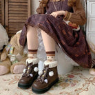 Snowy Bear Booties - Brown / 4.5 - anke boots, ankle baby doll biker booties