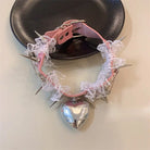 Pierce My Heart Collar Necklace in Playful Pink or Wicked Black - necklace