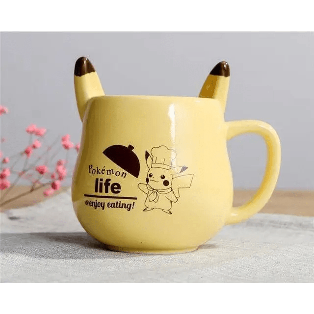 Pikachu Coffee Cup with 3D Ears for Pokemon Fans - Cosparty
