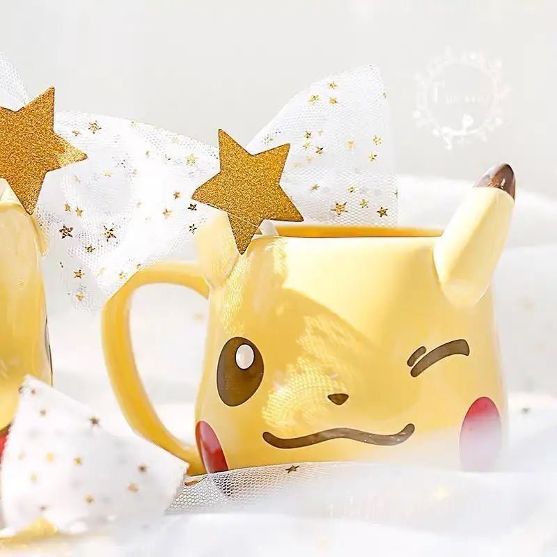 Pikachu Coffee Cup with 3D Ears for Pokemon Fans - Cosparty