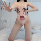 Pink Ahegao Bodysuit for Otaku Fans with Ahegao Face Design - Cosparty
