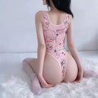 Pink Ahegao Bodysuit for Otaku Fans with Ahegao Face Design - Cosparty
