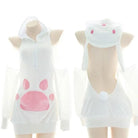 Pink and White Bunny Hooded Sweater Dress for Ultimate Kawaii Style - Cosparty
