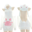 Pink and White Bunny Hooded Sweater Dress for Ultimate Kawaii Style - underwear