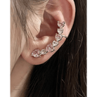 Pink and White Heart Rhinestone Ear Cuff for Elegant Style - Cosparty