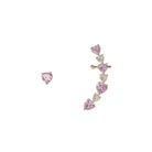 Pink and White Heart Rhinestone Ear Cuff for Elegant Style - earrings