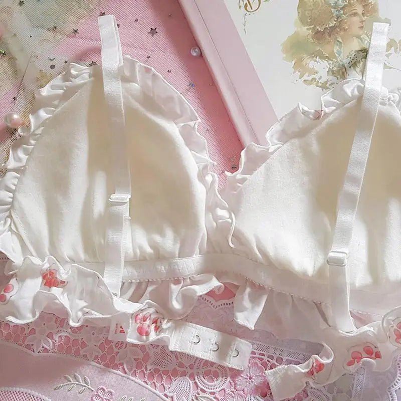 Pink and White Paw Lingerie Set for Kawaii Fashion Lovers - underwear