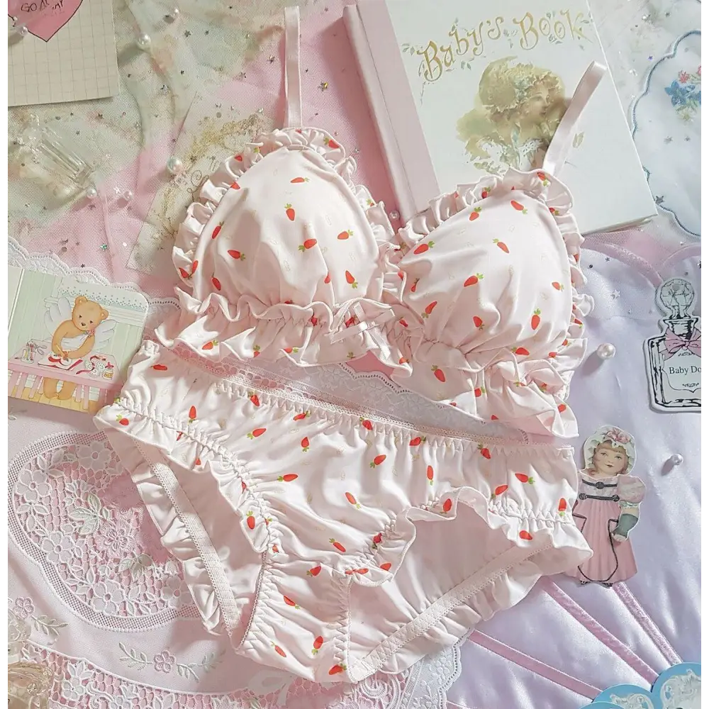 Pink and White Paw Lingerie Set for Kawaii Fashion Lovers - underwear