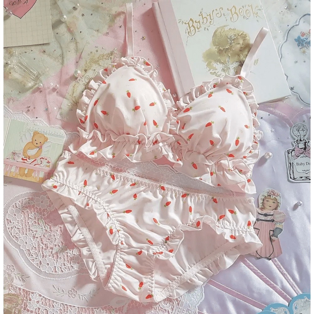 Pink and White Paw Lingerie Set for Kawaii Fashion Lovers - Cosparty