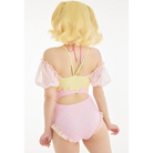 Pink and Yellow Milkshake Plaid Adult Onesie and Swimsuit 33-34 84-87 - onesie