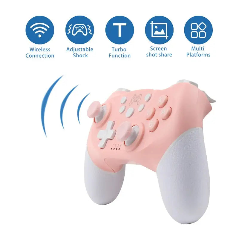 Pink Bluetooth Game Controller for Kawaii Gamer Girls and Streamers - controller