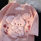 Pink bunny fluffy tee - bunnies - bunny - rabbits - shirt - top