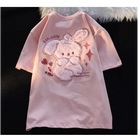 Pink Bunny Fluffy Tee for a Playful and Adorable Look - shirt