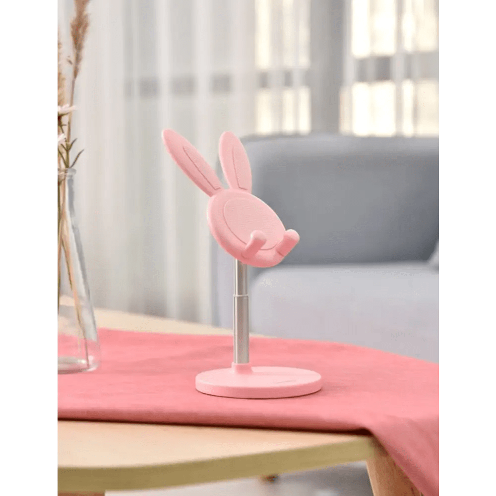 Pink Bunny Telescopic Phone Stand for Stylish Gaming and Streaming - Cosparty