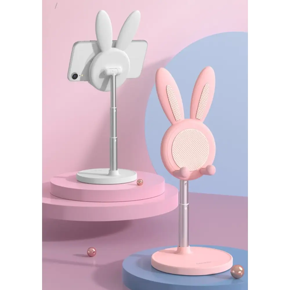 Pink Bunny Telescopic Phone Stand for Stylish Gaming and Streaming - phone stand