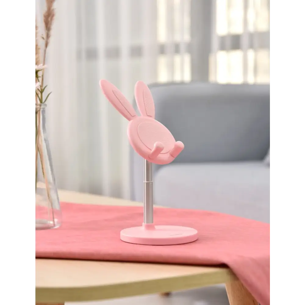 Pink Bunny Telescopic Phone Stand for Stylish Gaming and Streaming - phone stand