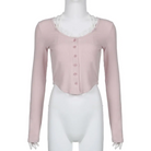 Pink Button Up Lace Cardigan for Fairy Charm Wardrobe - shirt