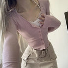 Pink Button Up Lace Cardigan for Fairy Charm Wardrobe - shirt