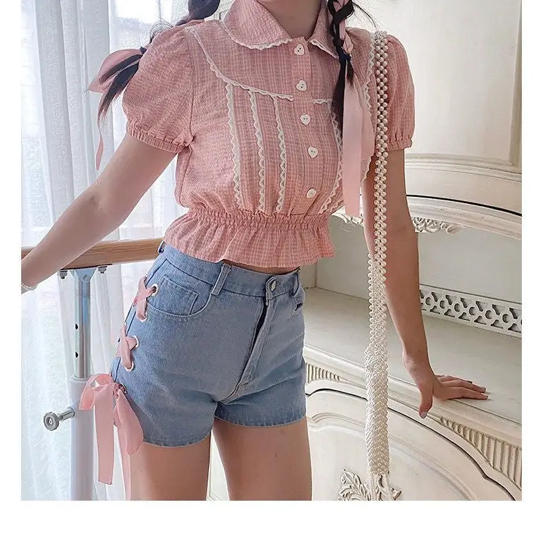 Pink Corset Lace Up Shorts for a Girly Summer Look - Shorts