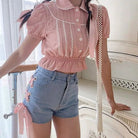 Pink Corset Lace Up Shorts for a Girly Summer Look - Cosparty