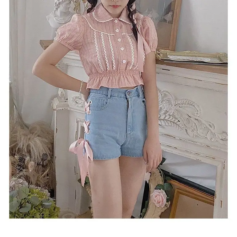 Pink Corset Lace Up Shorts for a Girly Summer Look - Shorts