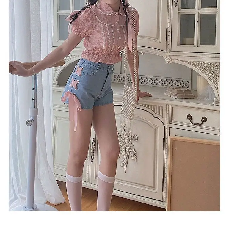 Pink Corset Lace Up Shorts for a Girly Summer Look - Shorts