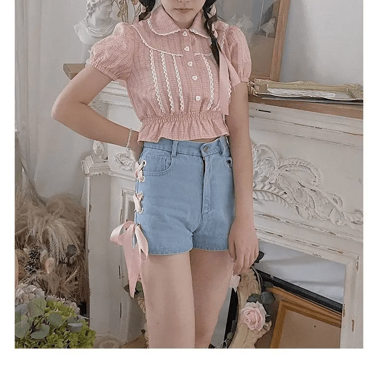 Pink Corset Lace Up Shorts for a Girly Summer Look - Cosparty