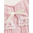 Pink Knit Princess Sweater with Off - the - Shoulder Design and Accents - Cosparty