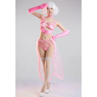 Pink Latex and Fur Harness Lingerie Set for Bold Bedroom Style - lingerie