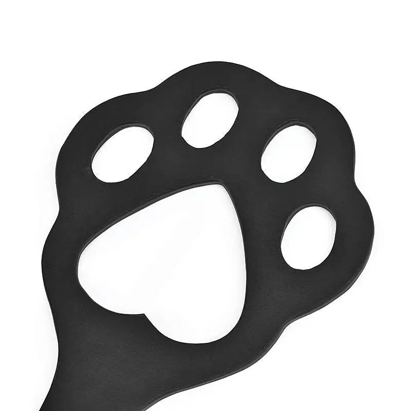 Pink Leather Vegan Paddle with Paw Print Design - paddle