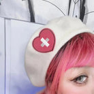 Pink Menhera Nurse Beret for Kawaii Fashion Enthusiasts - Cosparty
