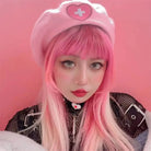 Pink Menhera Nurse Beret - beret, berets, hat, hats, medical Cosparty