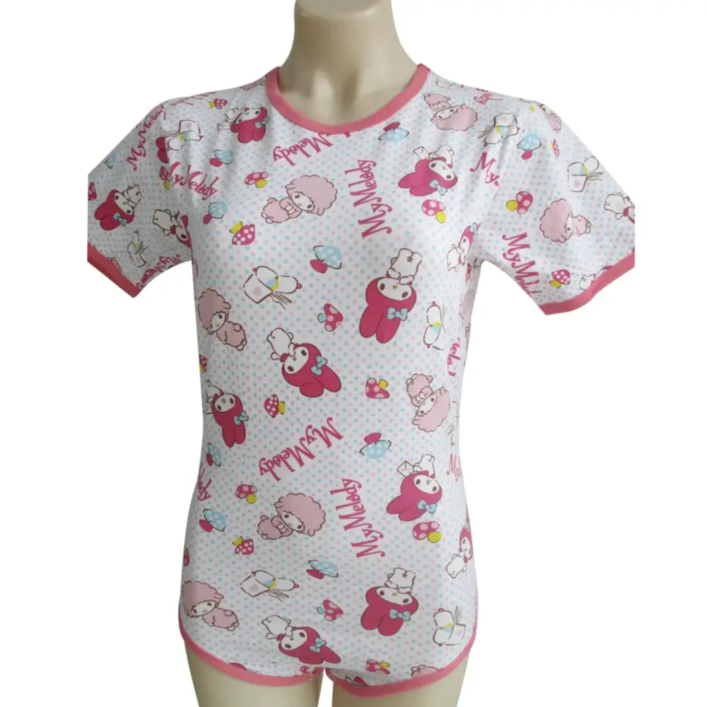 Pink My Melody Bunny Adult Onesie with Snap Crotch for Cozy Lounging - onesie