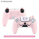Pink Neko PS5 and Switch Controller Covers for Cute Gaming Style - Cosparty