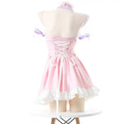 Pink Princess Maid Dress with Bows and Ruffles - dress