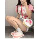 Pink Puppy Crop Top for Y2K Fashion Lovers - Cosparty