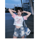 Pink Puppy Crop Top for Y2K Fashion Lovers - Cosparty