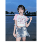 Pink Puppy Crop Top for Y2K Fashion Lovers - Cosparty