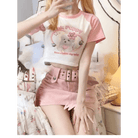 Pink Puppy Crop Top for Y2K Fashion Lovers - Cosparty