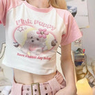 Pink puppy crop top - crop tops - cropped tee - top - dog - doggo