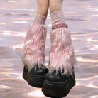 Pink Shaggy Fur Boot Covers for Dollcore and Barbie Inspired Outfits - Cosparty