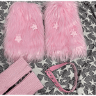 Pink Shaggy Fur Boot Covers for Dollcore and Barbie Inspired Outfits - Cosparty