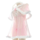 Pink Snow Princess Dress with Fur Trim and Matching Panties - dress