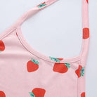 Pink Strawberry Patterned Halter Crop Top for Sweet Babes - top