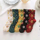 Pink Vintage Floral Socks for Kawaii and Fairycore Styles - Cosparty