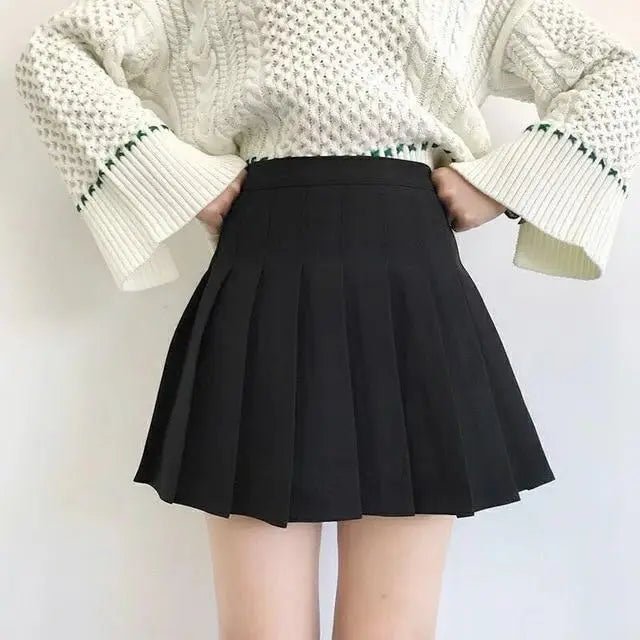 Plaid and Solid Color School Girl Skirt in Plus Sizes Org InStock 40cm Length - Cosparty