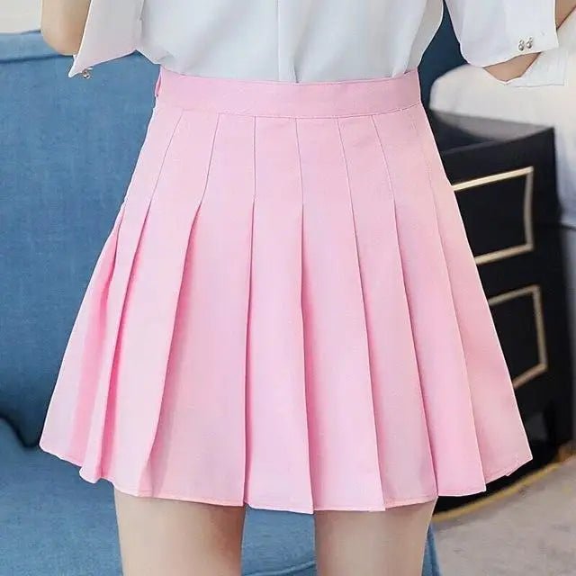 Plaid and Solid Color School Girl Skirt in Plus Sizes Org InStock 40cm Length - Cosparty