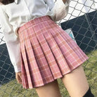 Plaid and Solid Color School Girl Skirt in Plus Sizes Org InStock 40cm Length - Cosparty