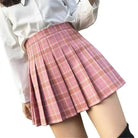 Plaid and Solid Color School Girl Skirt in Plus Sizes Org InStock 40cm Length - Cosparty